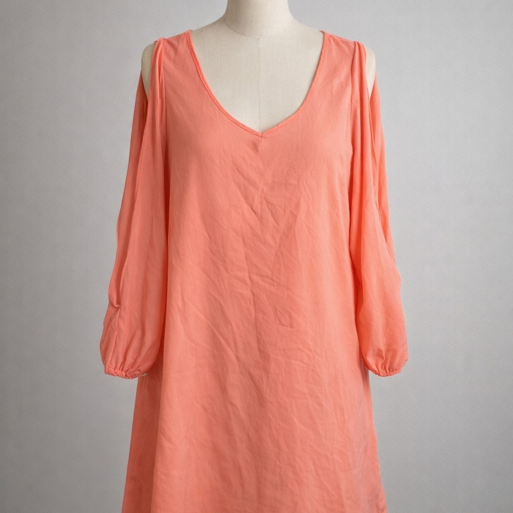 Peach Cold Shoulder Dress